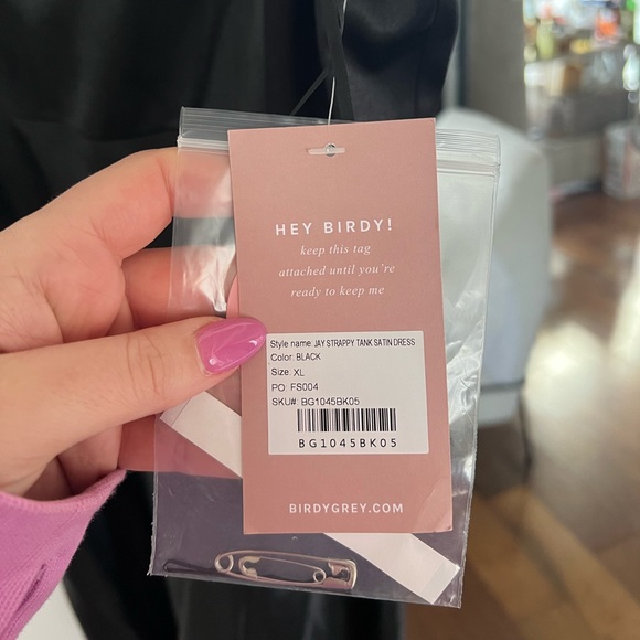 Birdy Grey Jay Satin Dress in Black size XL - Picture 6 of 11